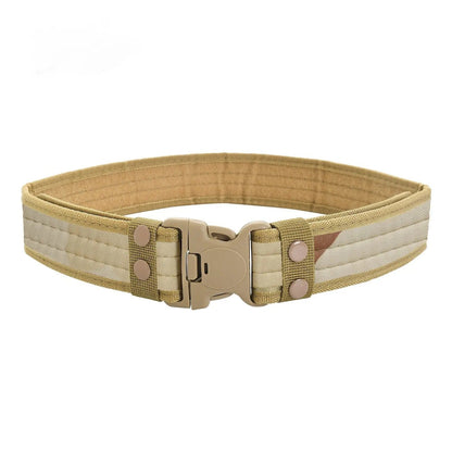 New Style Men's Quick-Release Tactical Belt - Outdoor Camouflage Nylon Wide Waist Belt for Mountaineering, Hiking, Work, Fishing