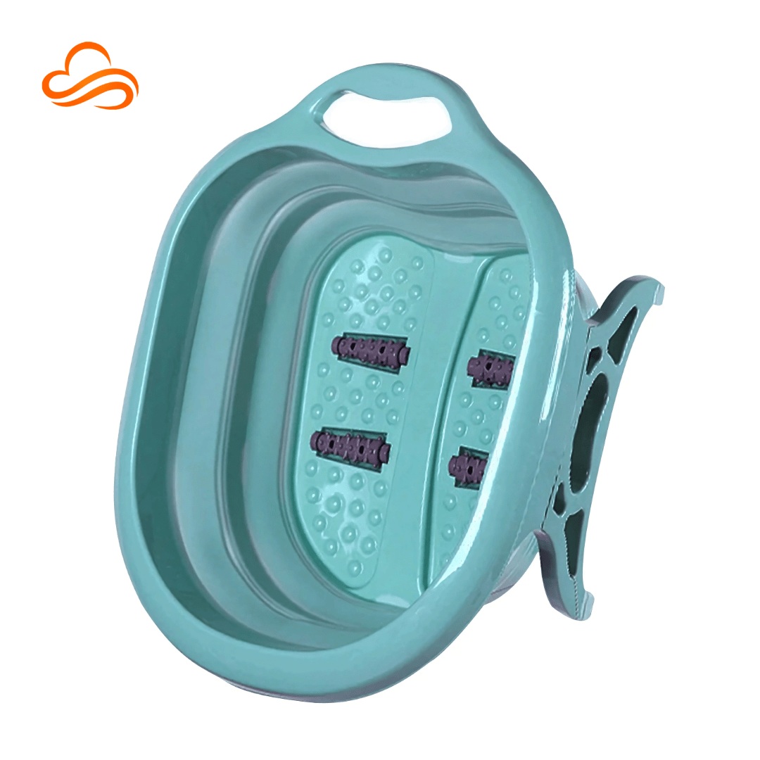 Bacia Dobrável para Spa de Pés com Rolos Massageadores – Conforto para Pés Cansados