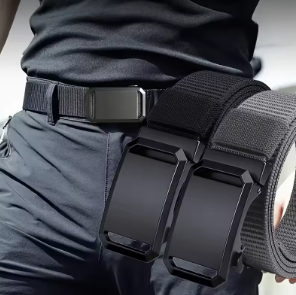 New automatic buckle belt, tactical canvas belt for work, casual wear, and outdoor activities, military training pants belt for men