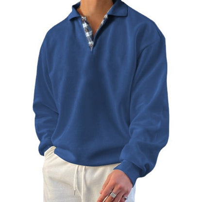 Bruno - Herren Langarm-Hoodie mit V-Ausschnitt