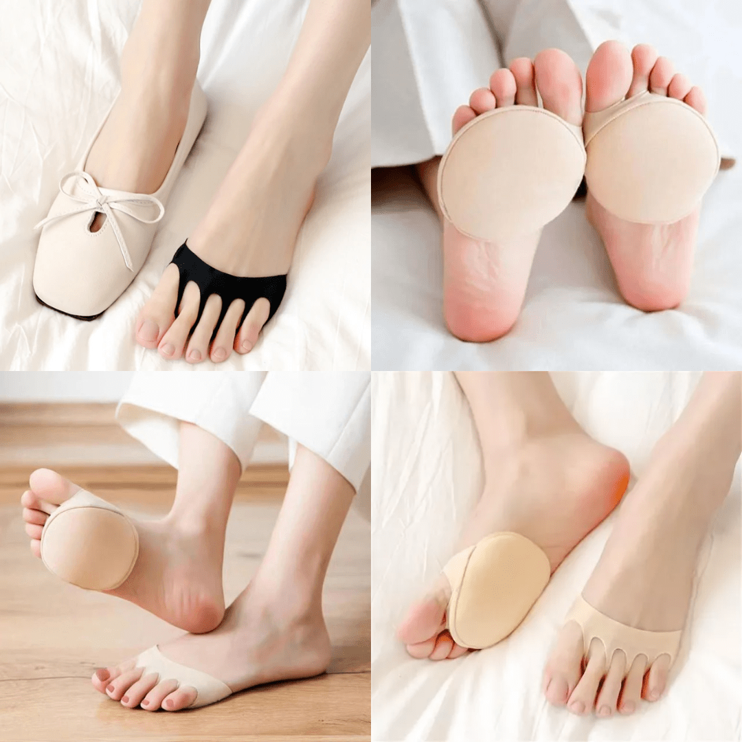 Almofada em Gel Favo de Mel para o Antepé – Amortecimento Ortopédico, Alívio de Dor e Uso com Salto Alto (Par)