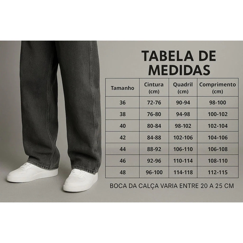 Calça Balão Jeans Masculina Bag Boca Larga Streetwear Reta